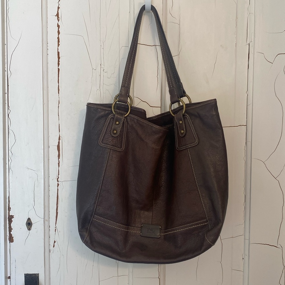Large Brown Leather Sak Purse
